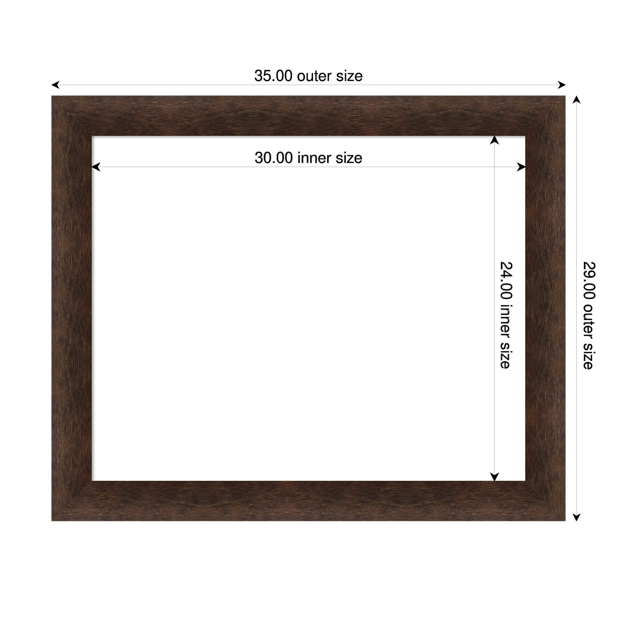 Amanti Art Warm Walnut Framed Dry Erase Magnetic Board