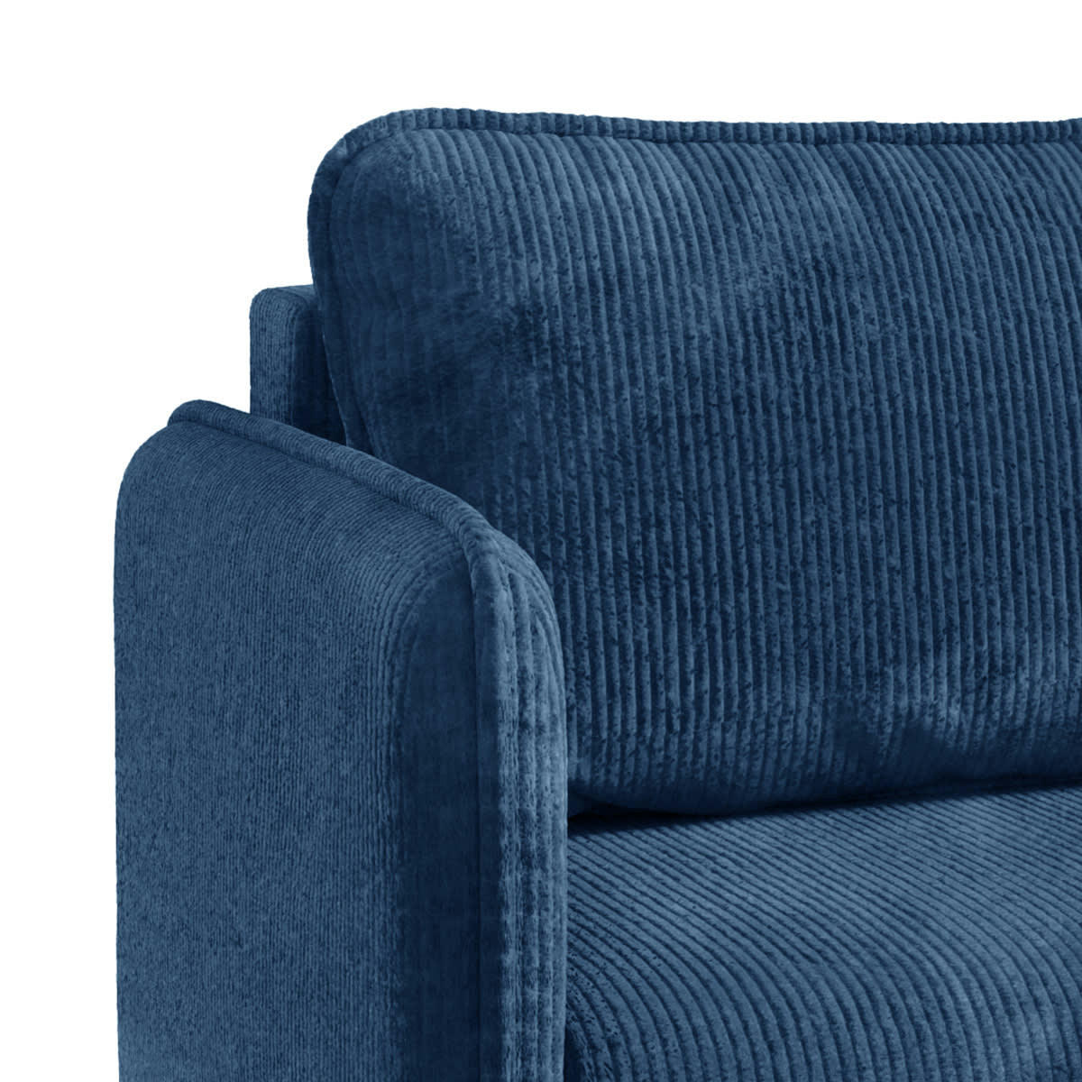 - Canapé convertible 3 places velours côtelé bleu
