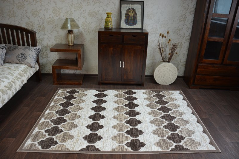 Dywan AKRYL YAZZ 3766 D.Beige/Brown Koniczyna Marokańska 133x190 cm