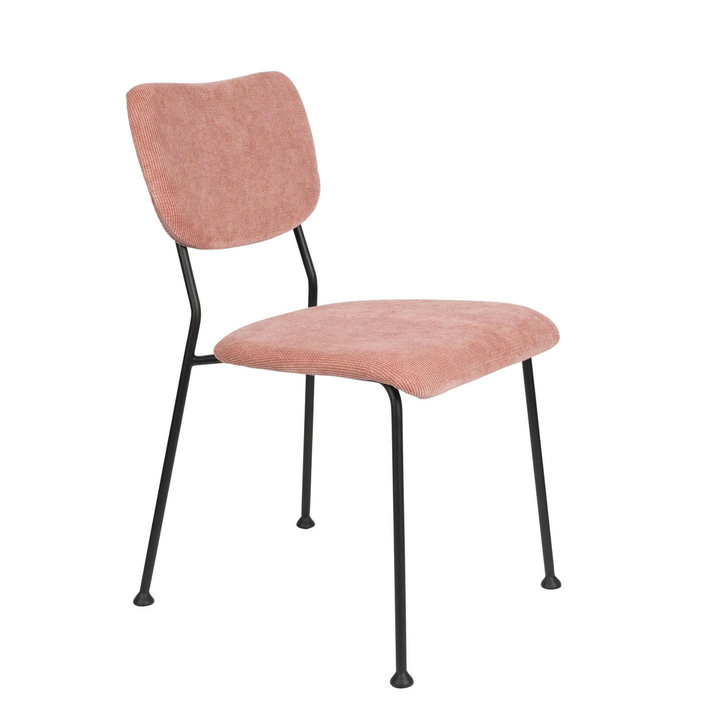 BENSON - Chaise de repas velours  rose