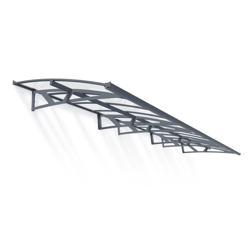 Marquise de porte Amsterdam gris foncé 670,5 x 140 cm CANOPIA