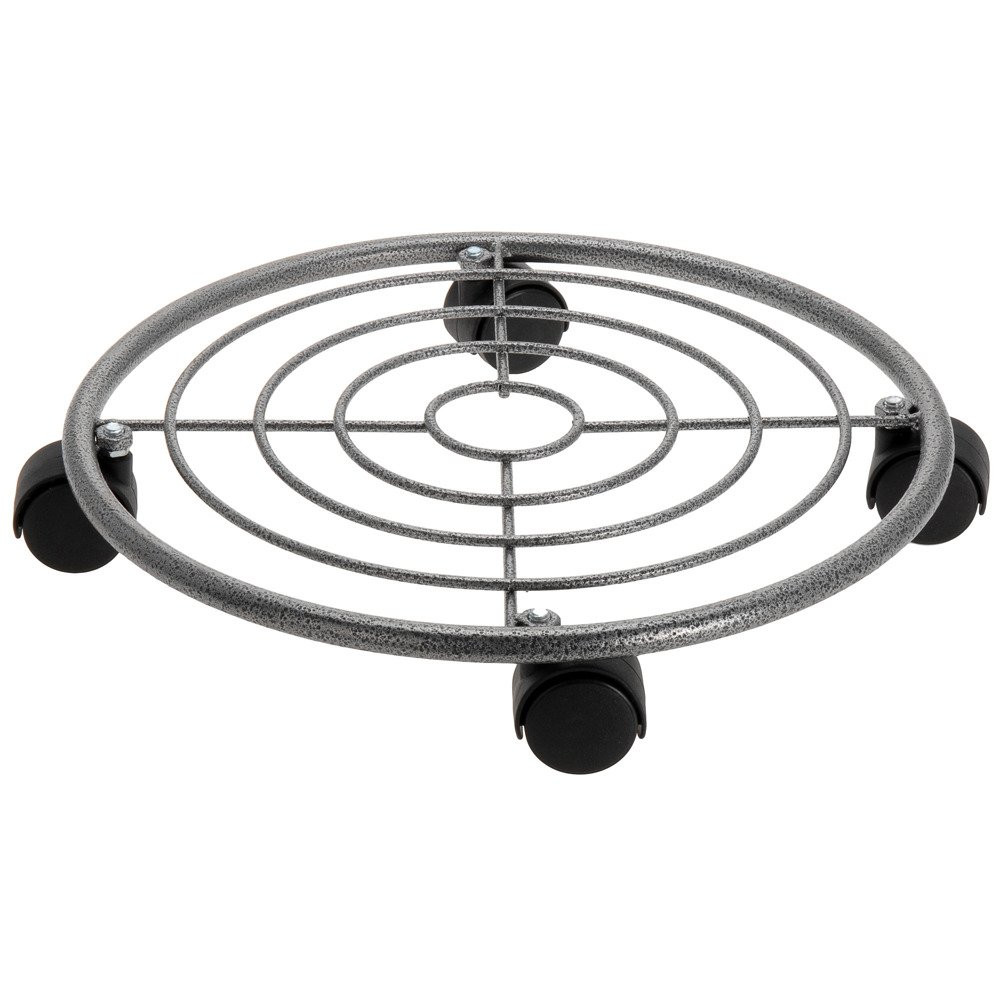 Metalowa podstawka pod donicę na kółkach, 35 cm