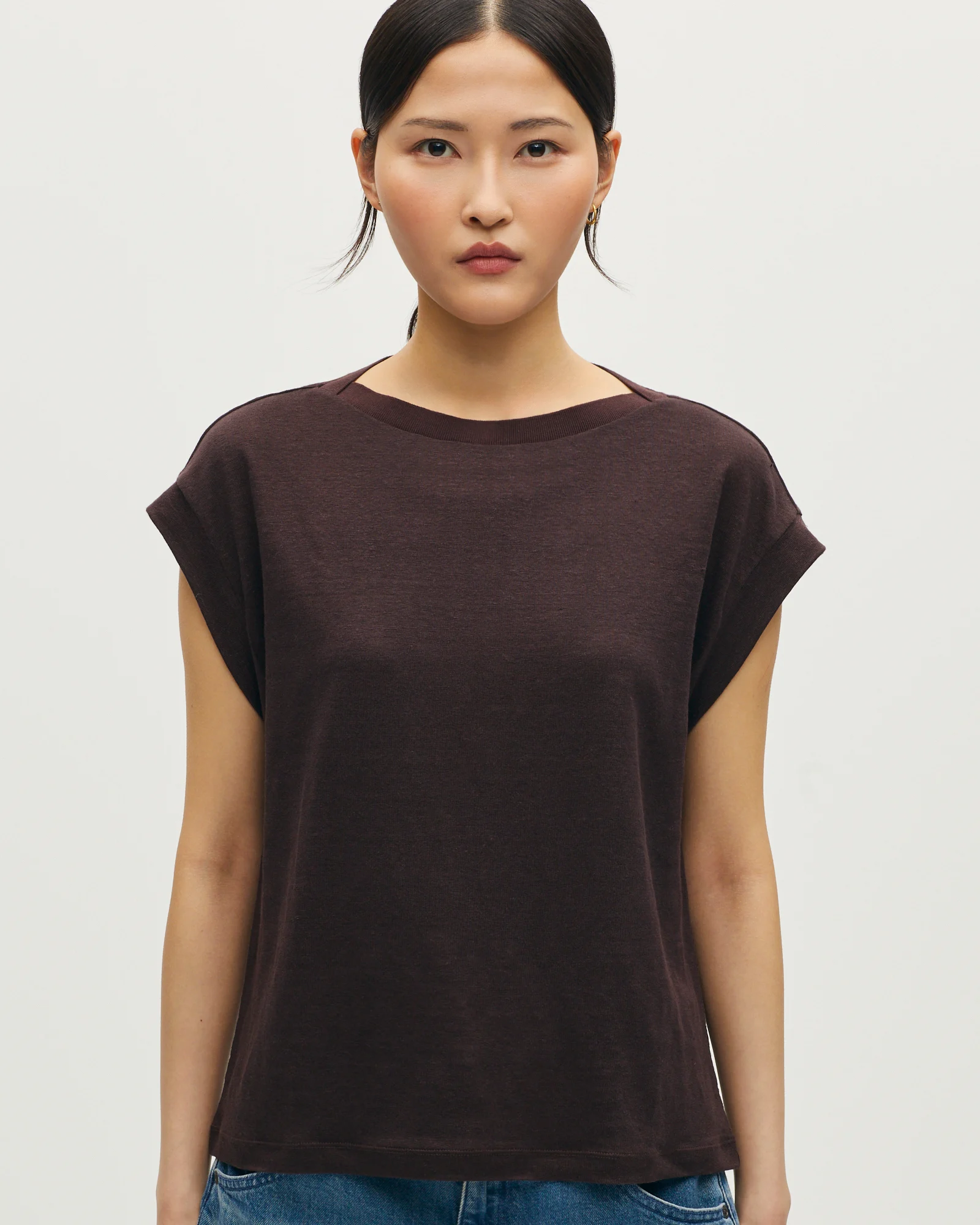 T-shirt boxy en lin KARO