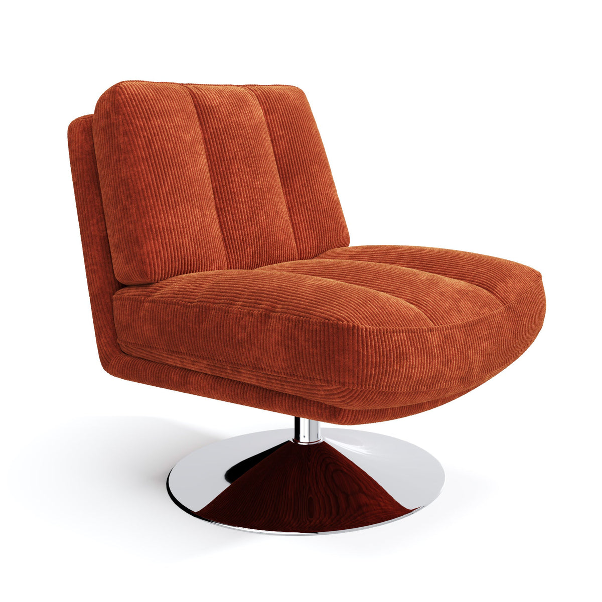 Sia Home - Fauteuil TIMELESS - Corduroy - retro oranje - 60.11 CENTIMETERScm