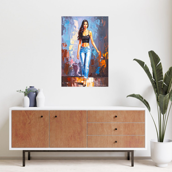 Naklejka na ścianę Feeby Kobieta w jeansach 20x30