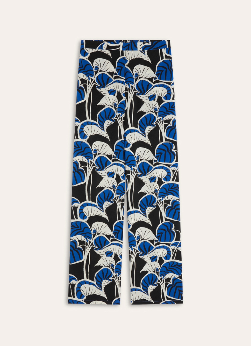 PANTALON IMPRIMÉ VÉGÉTAL EN VISCOSE Noir