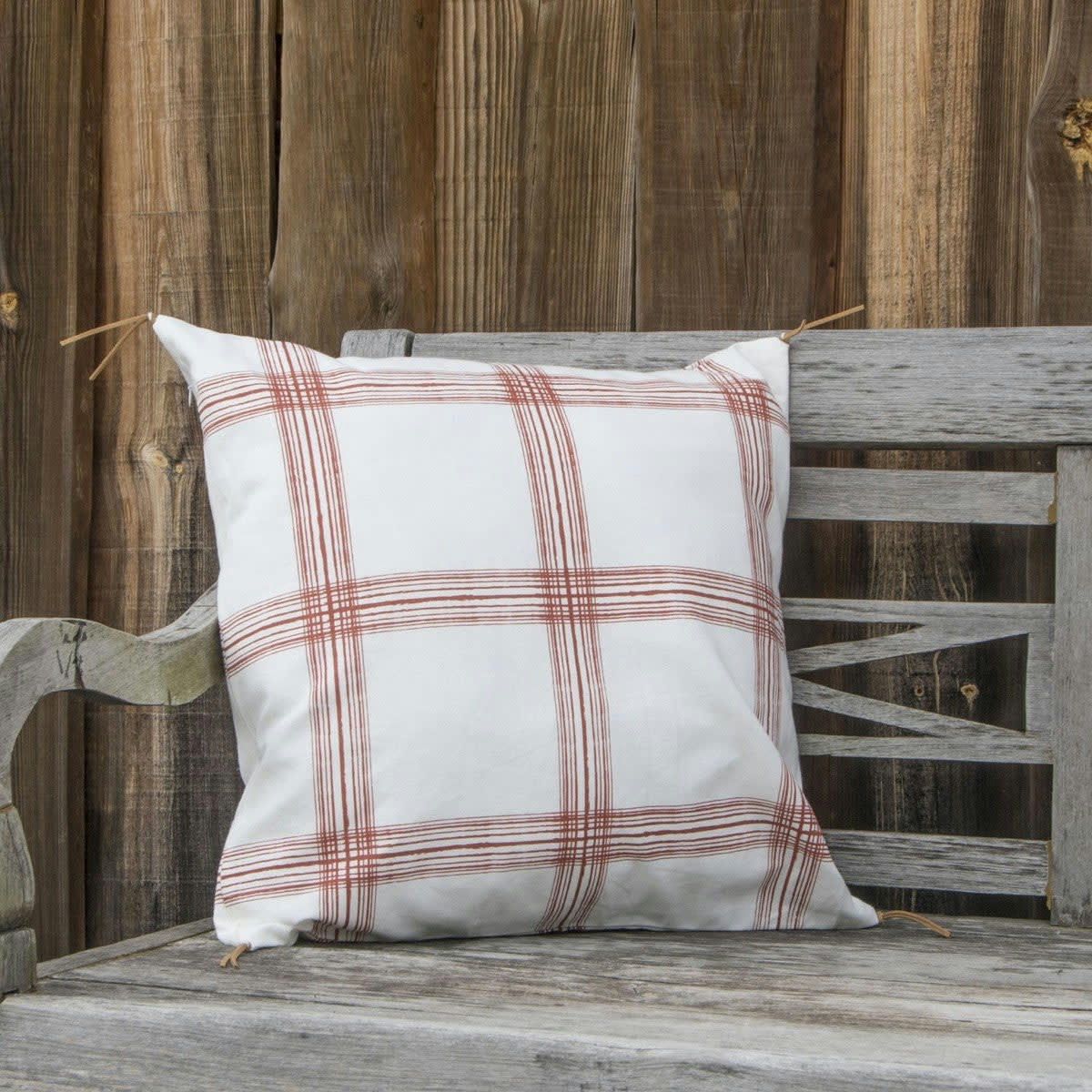 MADRAS - Housse de coussin coton  50x50 terracotta