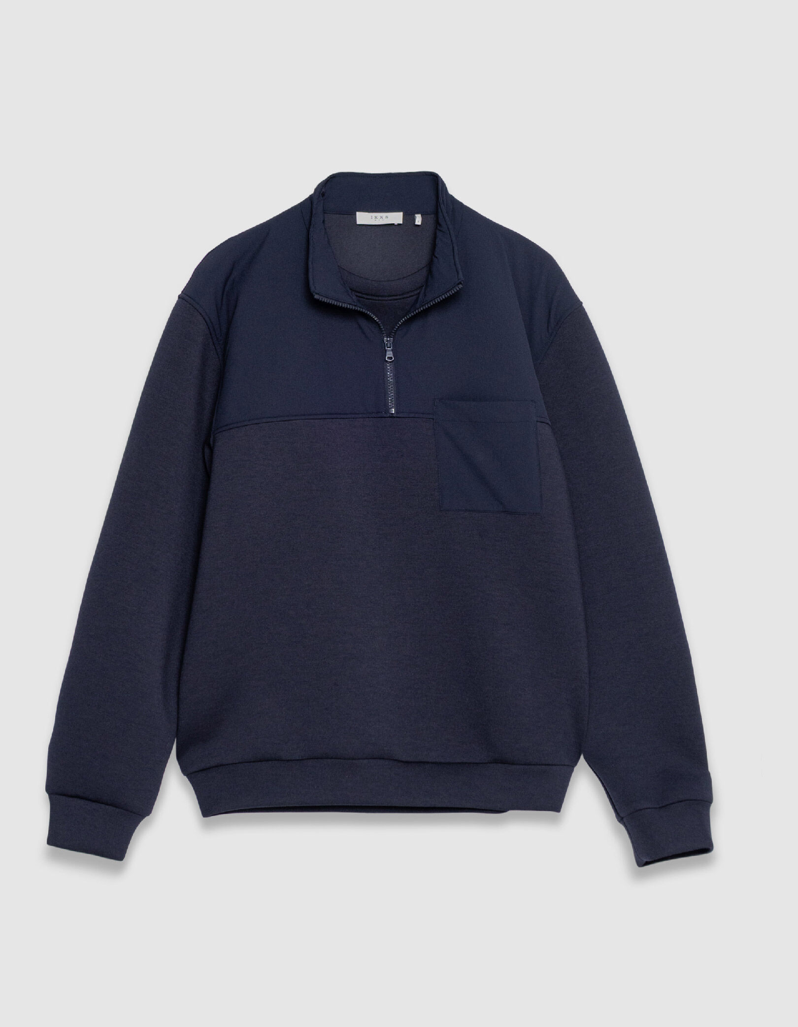 Sweat marine bi-matière EASY CARE Homme