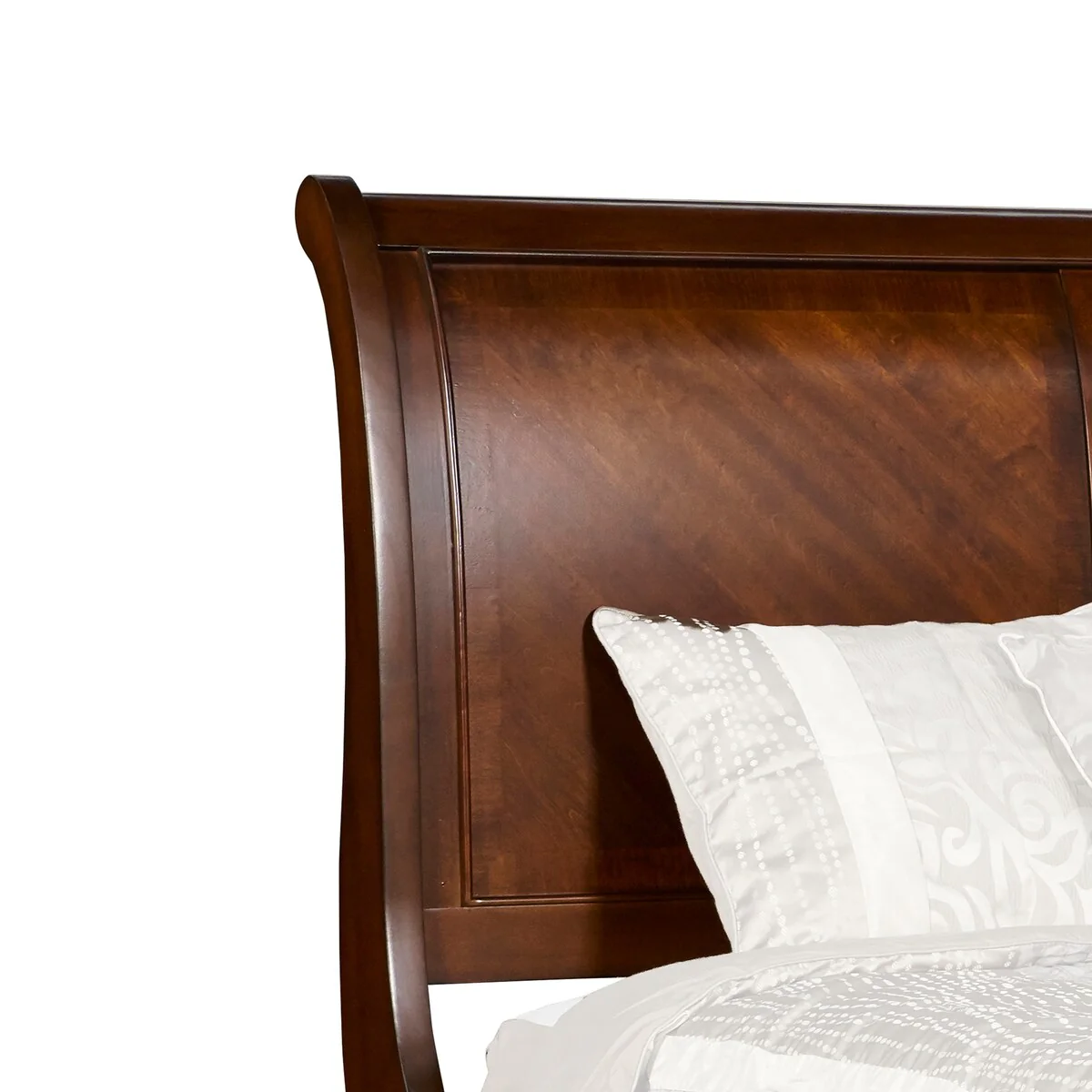 Eastern King Size Wooden Sleigh Headboard with Curved Back , Brown