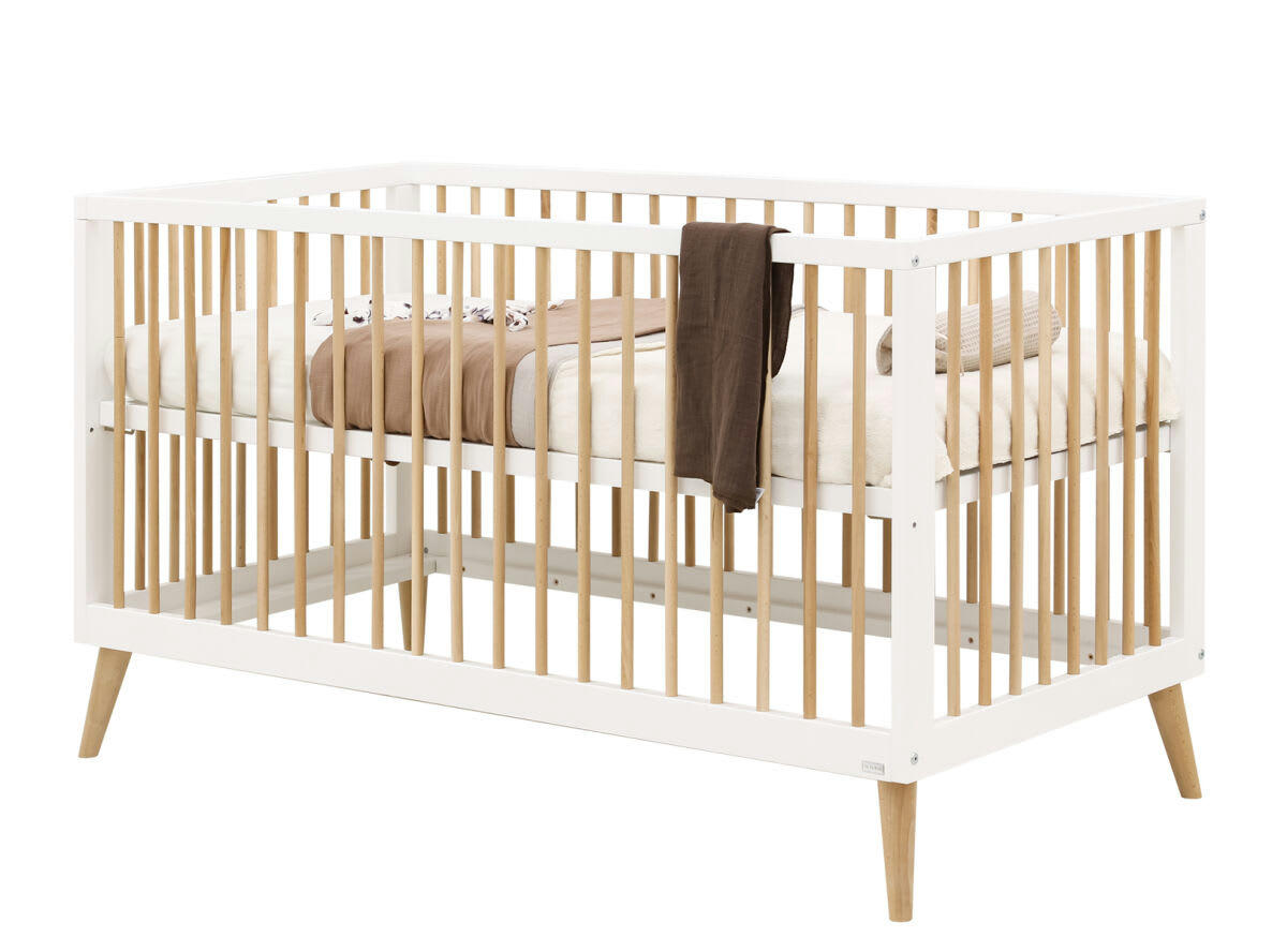 JORT - Lit banquette 70x140 en MDF et hêtre blanc