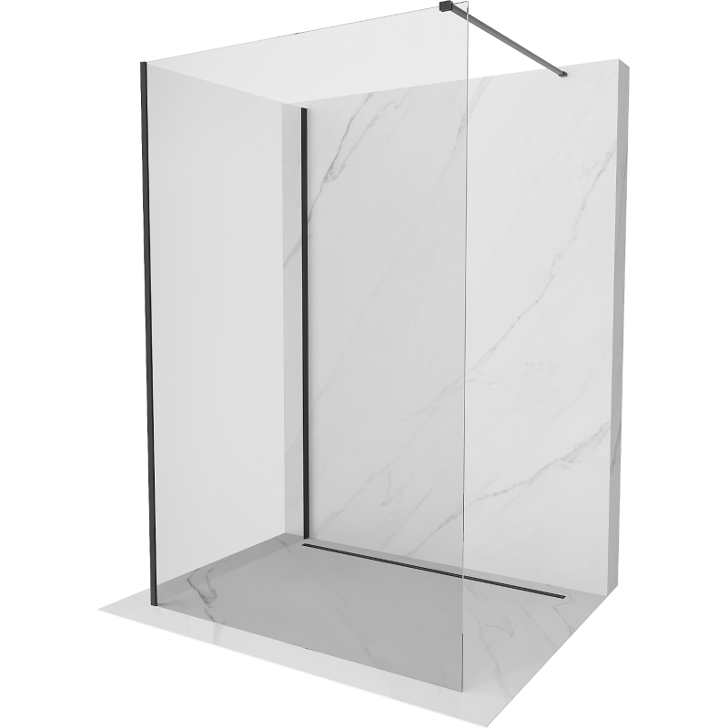 Ścianka prysznicowa Walk-in Mexen Kioto 110 x 70 cm, transparent, czarna