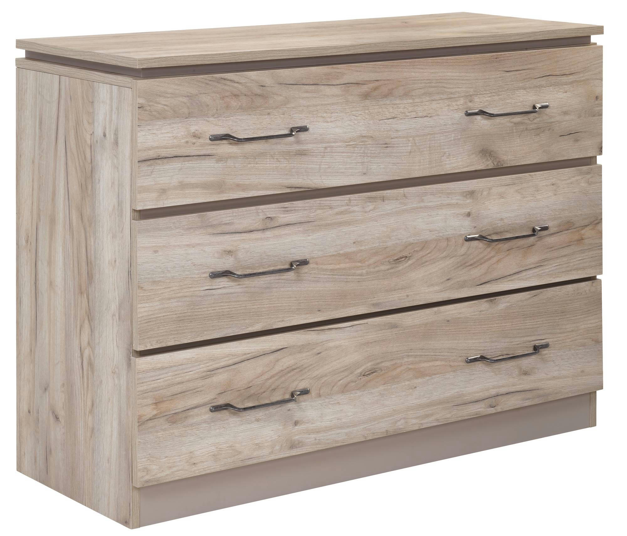 SACHA - Commode 3 tiroirs effet bois