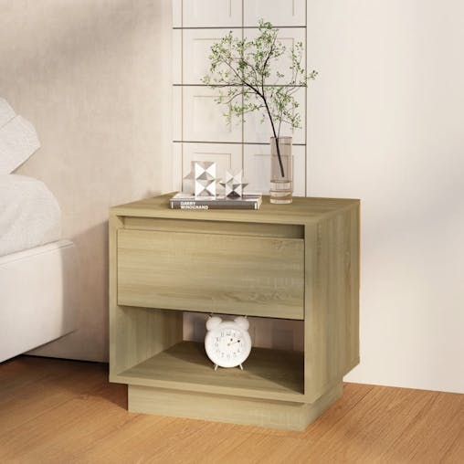 NNEVL Bedside Cabinets 2 pcs Sonoma Oak 45x34x44 cm Chipboard
