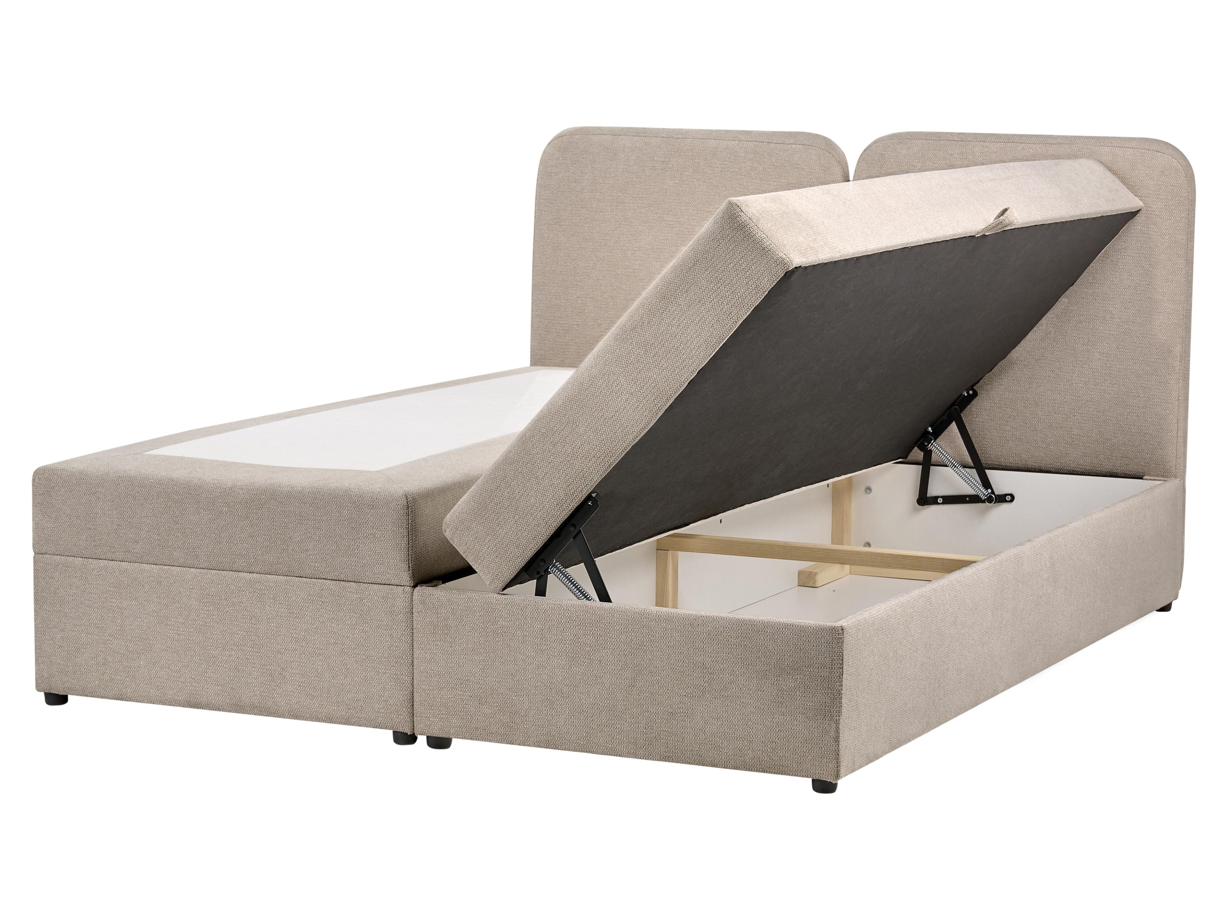 Divan Bed with Storage Fabric CHANCELLOR 160 x 200 cm (EU King Size) Taupe