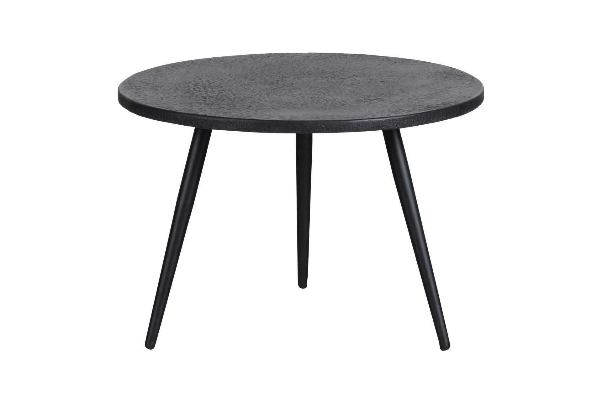 SUZE - Lot de 2 tables d'appoint en bois et métal noir