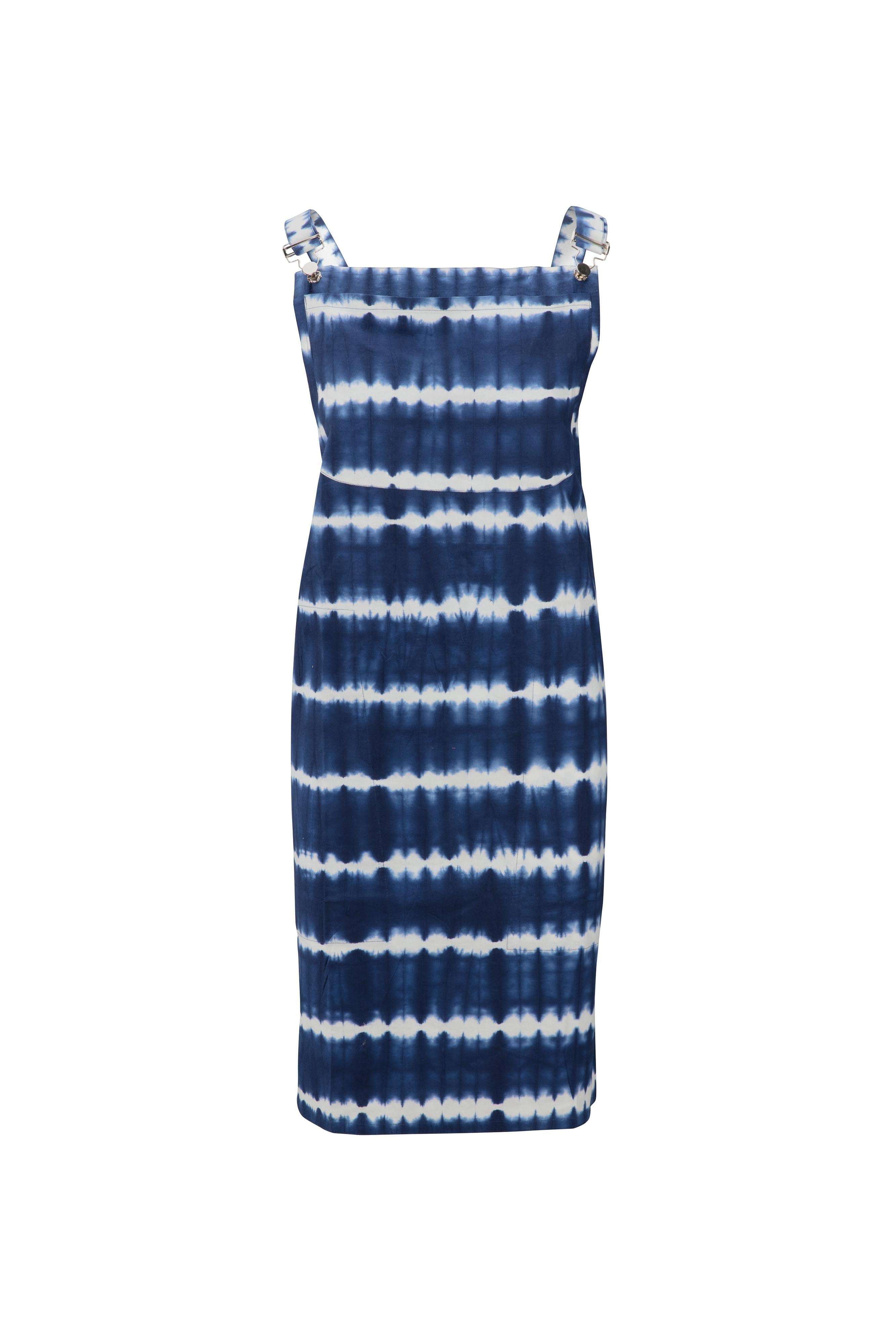 vtwonen - Keukenschort Tie Dye - Blauw, Wit - 91x93cm