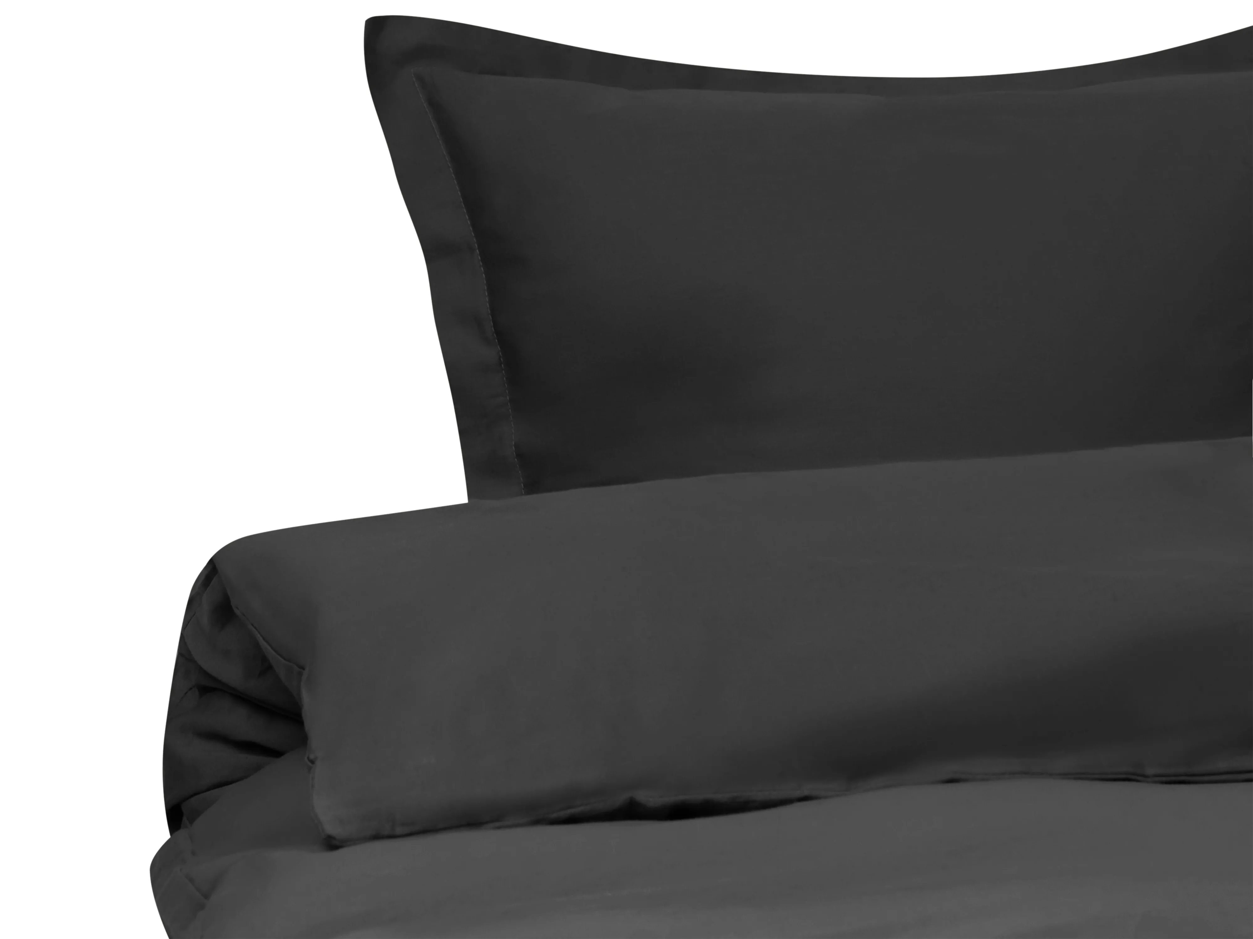 Duvet Cover Set PARKROSE Sateen Cotton 220 x 240 cm Black