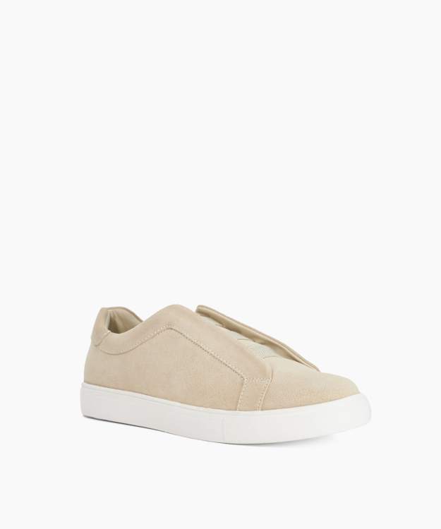 Tylers Beige - Suede Lace-less Trainers