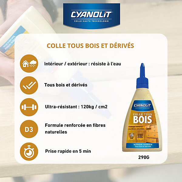 Colle à bois Cyanolit 290g collage renforcé