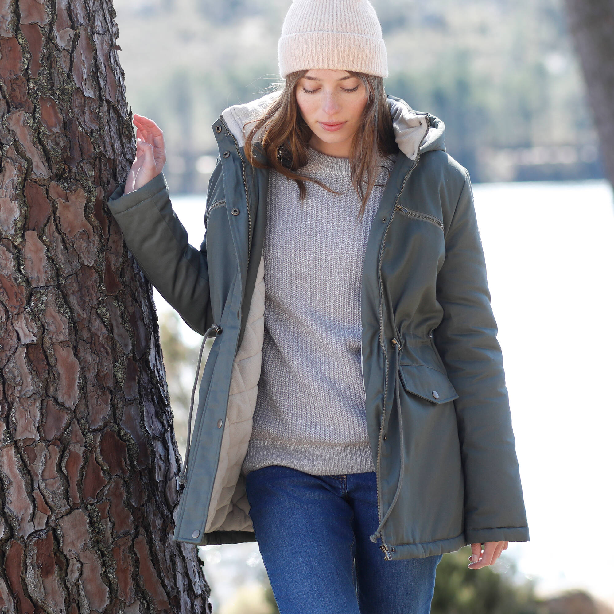 Parka déperlante doublée maille polaire
