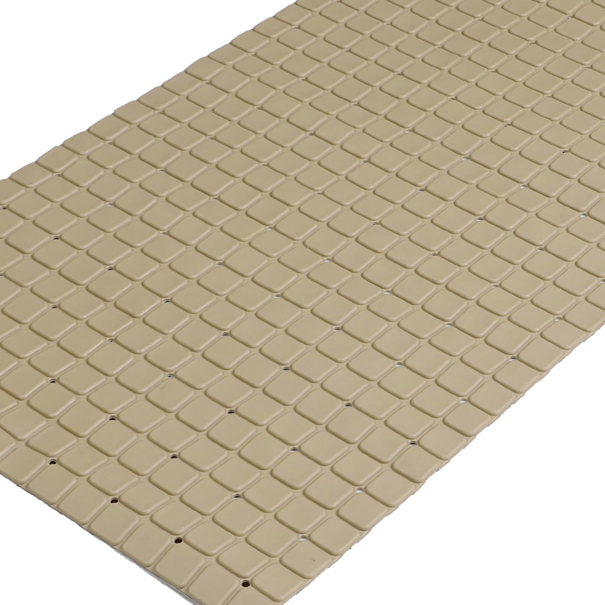 - Tapis fond de baignoire antidérapant PVC beige sable mosaic