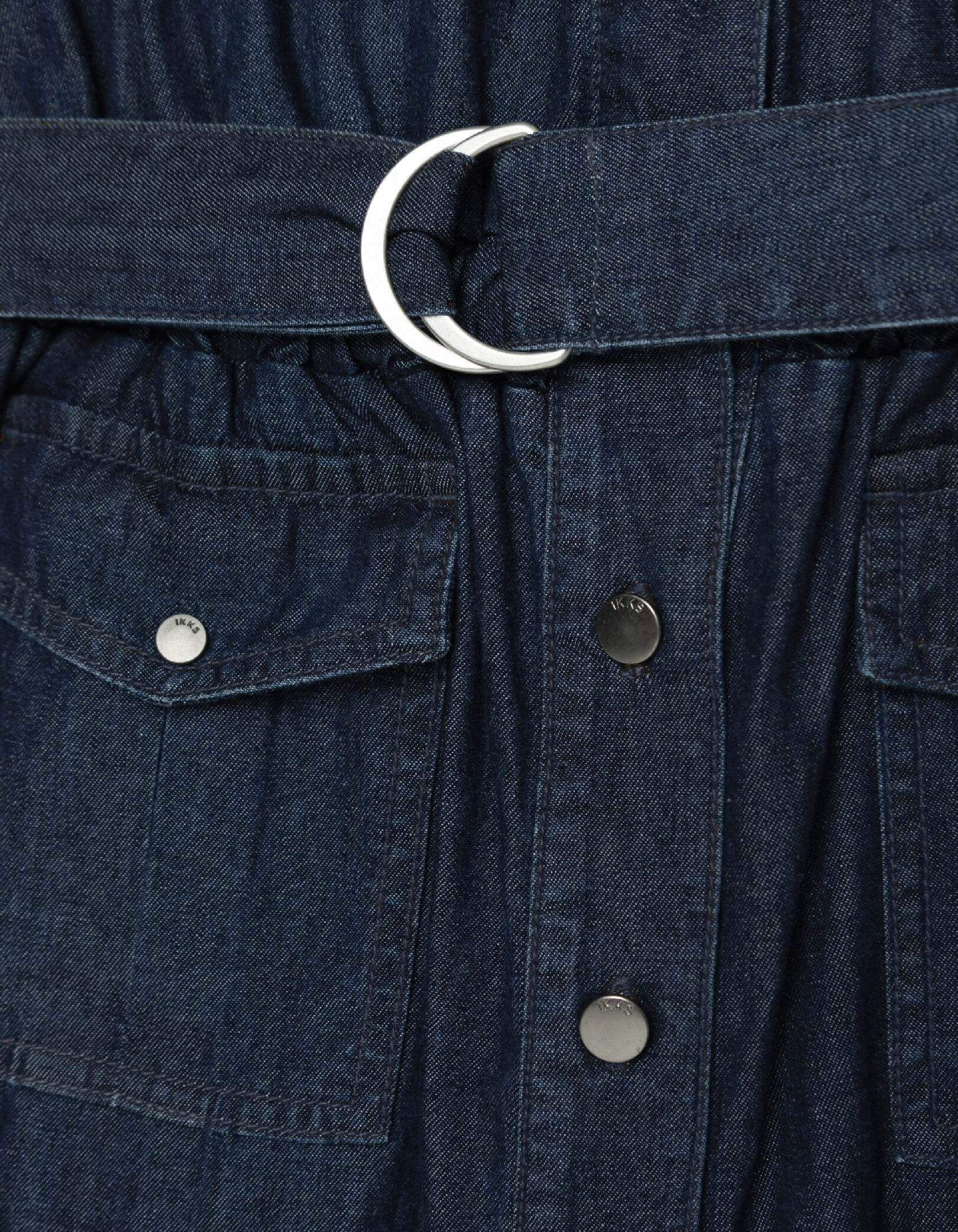 Robe longue en jean brut boutonnée Femme