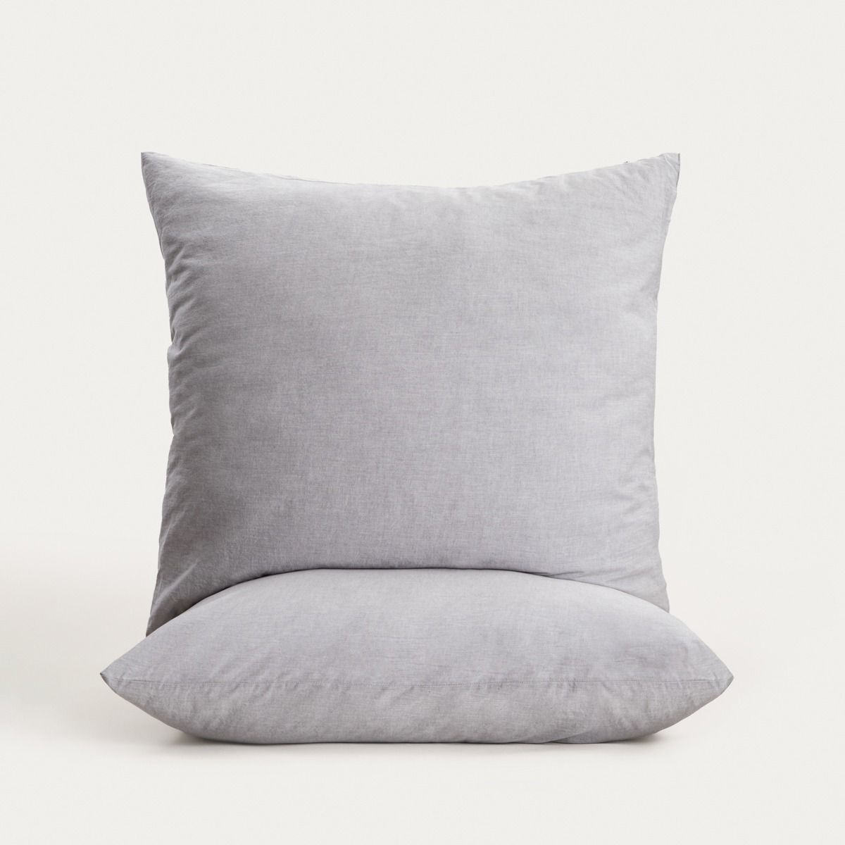 Zestaw dwóch poszewek GOSSY bawełnianych z barwionych nici szarych 2*70x80 cm