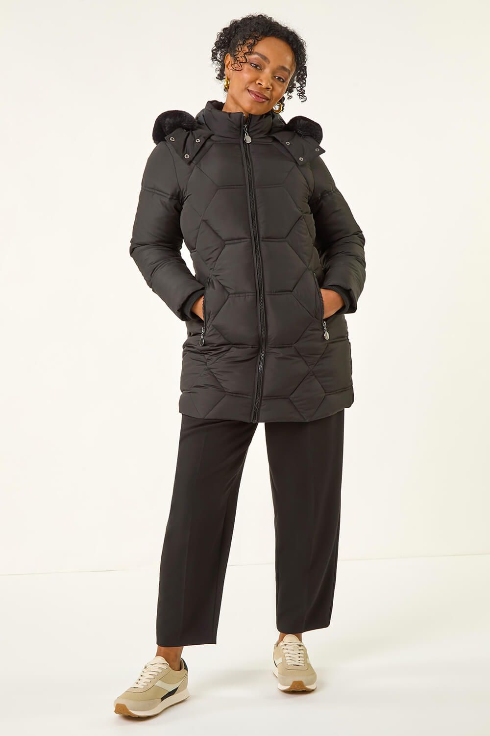 Roman Petite Hooded Quilted Puffer Coat