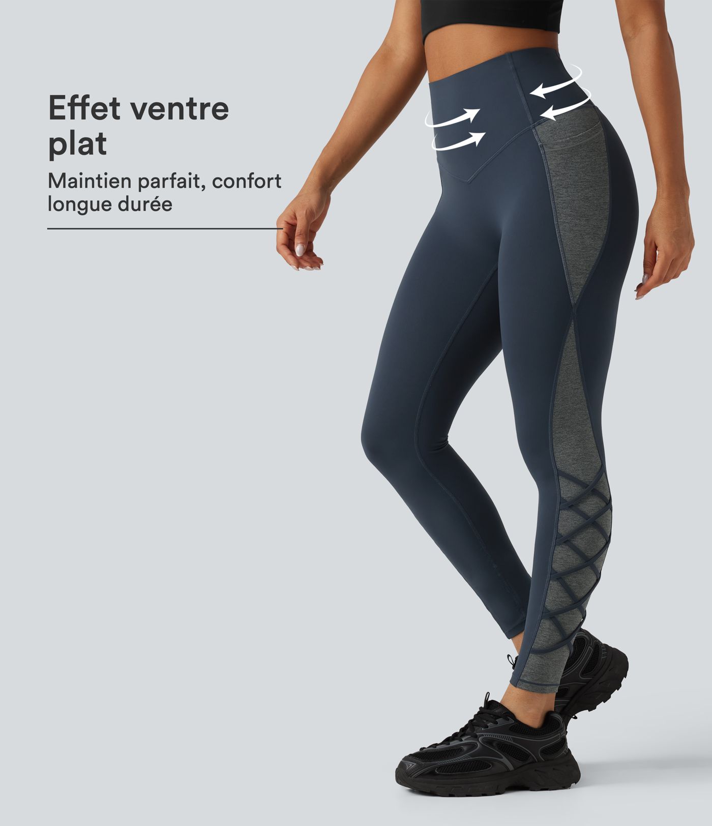 Legging de yoga Halara UltraSculpt™ taille haute gainant color block avec poches
