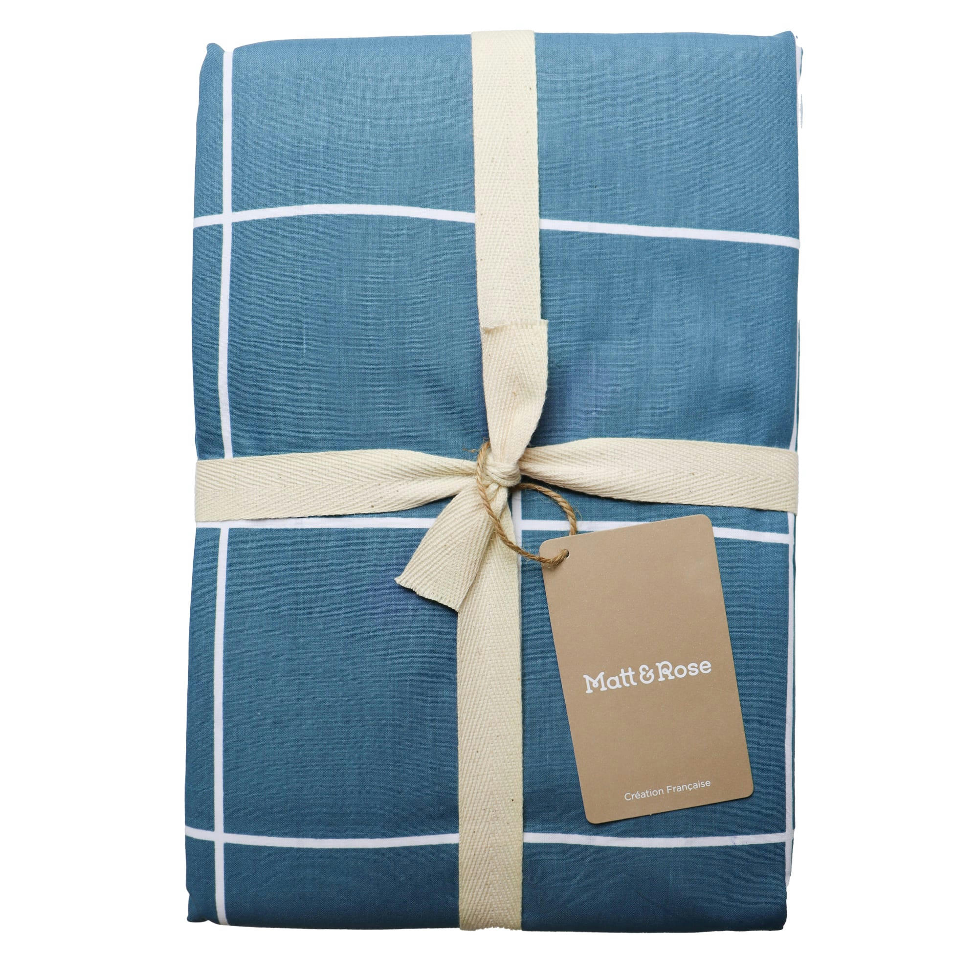 OCÉAN CHECKS - Parure de lit imprimée en coton Océan 140x200+65x65cm