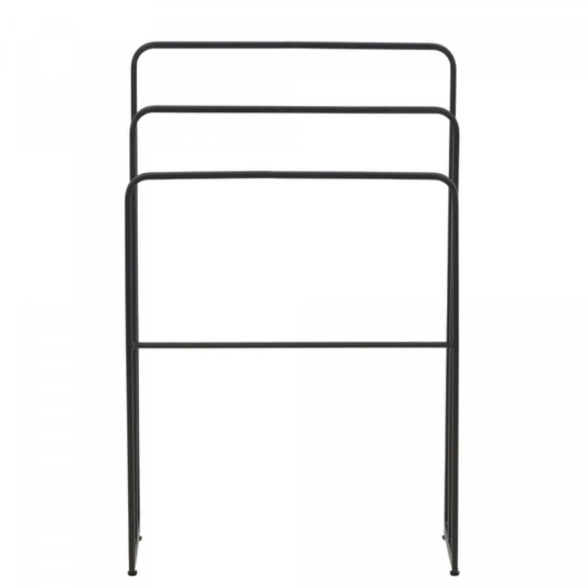 DRAMO - Porte-serviettes minimaliste 3 barres en métal noir