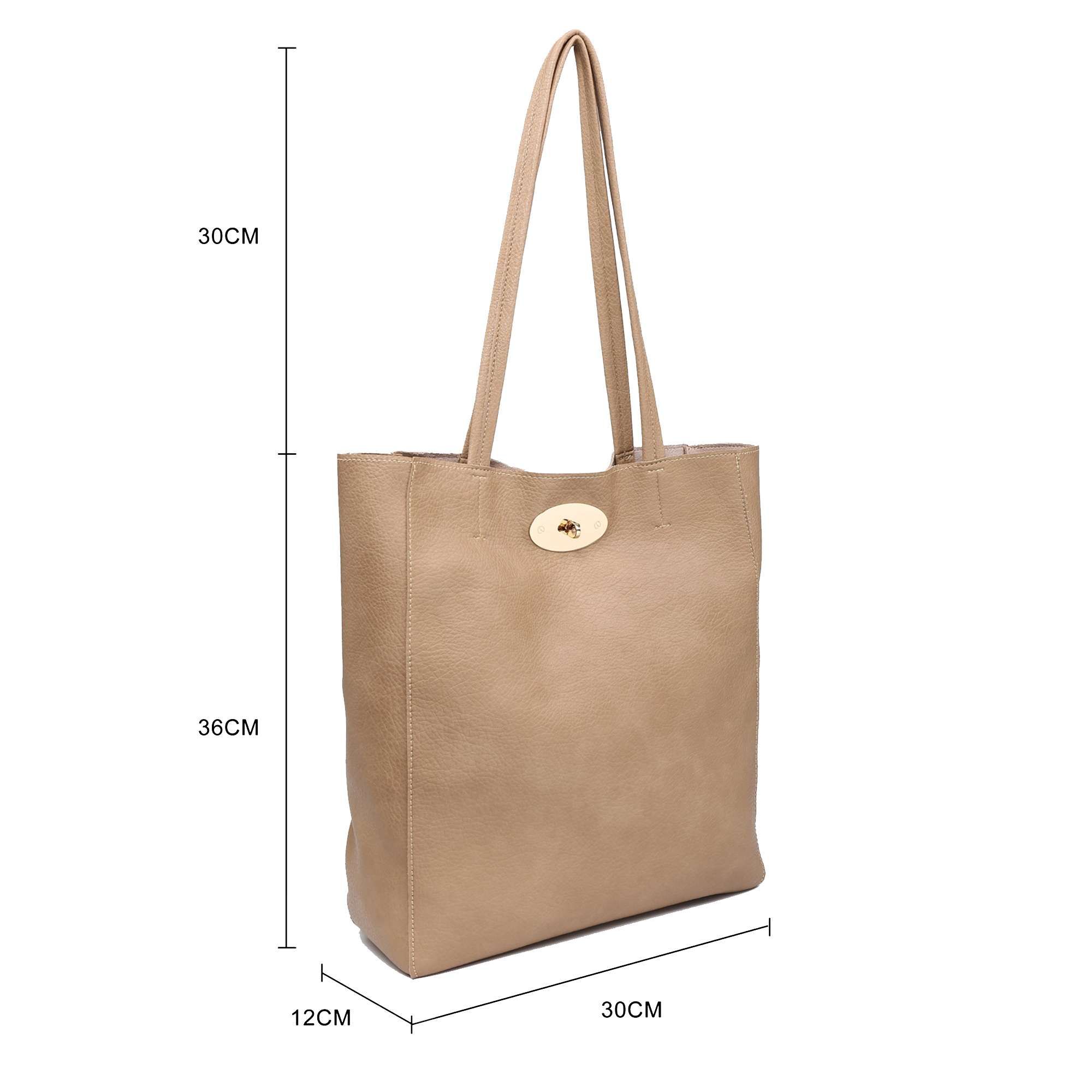 Kitise Slouch Roomy PU Leather Tote Handbag