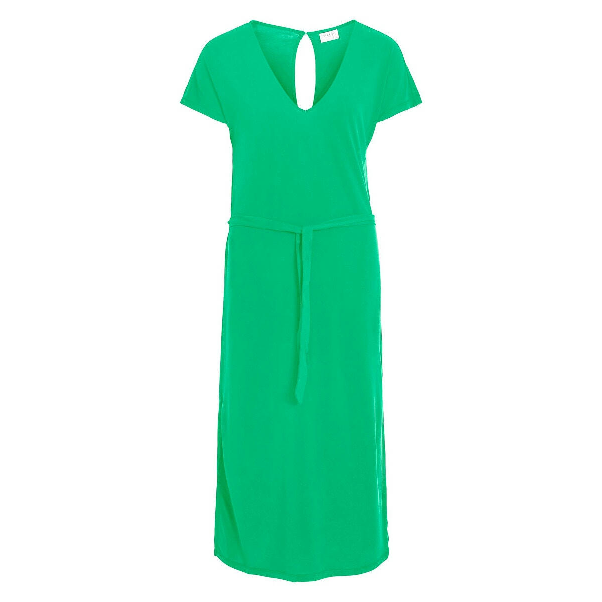 Robe midi, manches courtes
