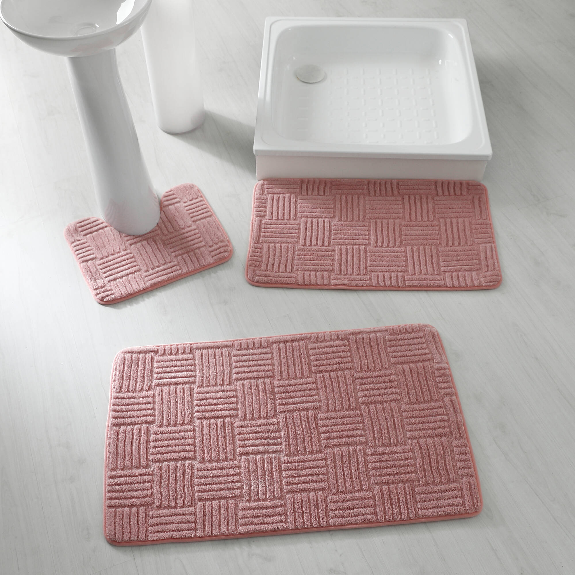 Tapis de bain effet damier
