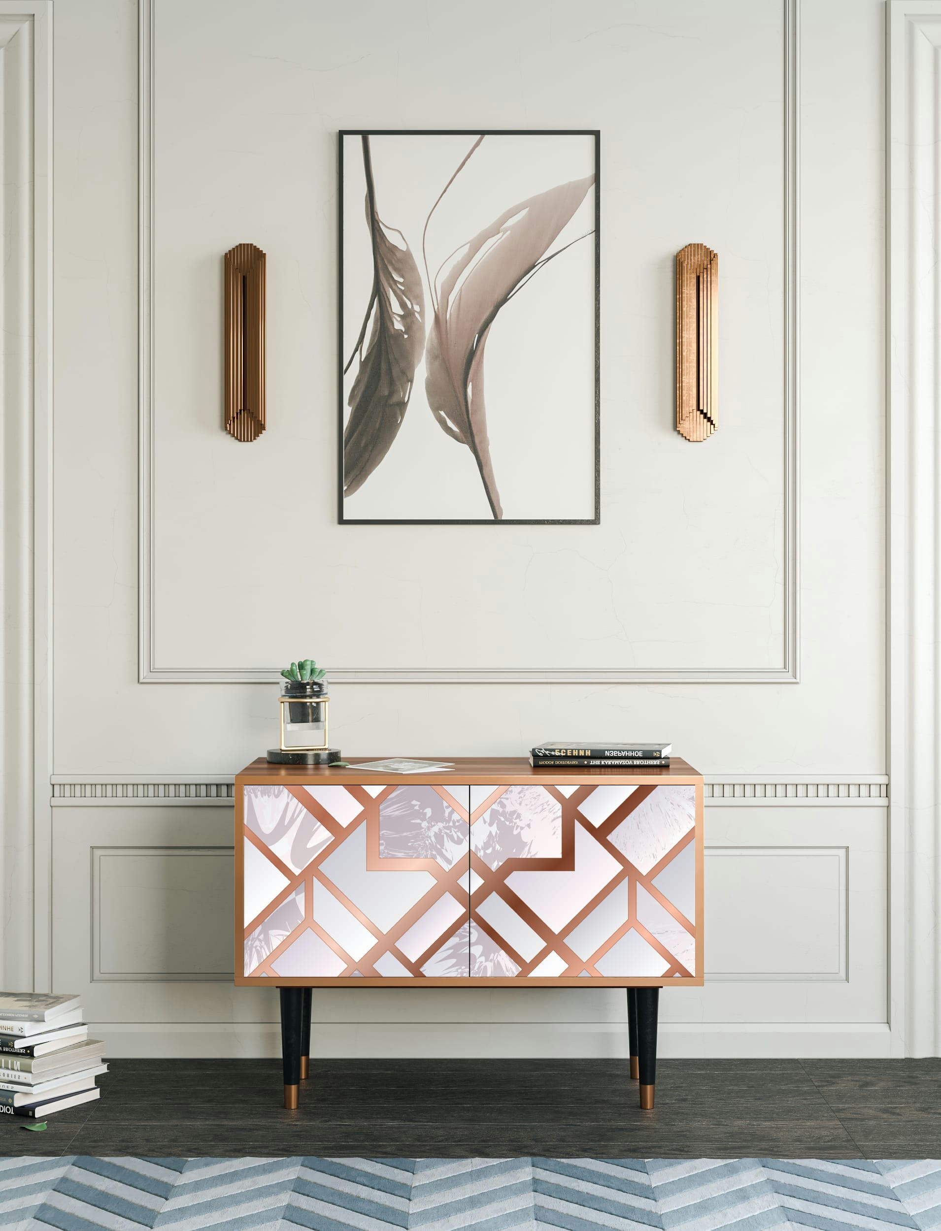 PASTEL FAIRYTALE - Buffet bas  rose clair 2 portes L 94 cm