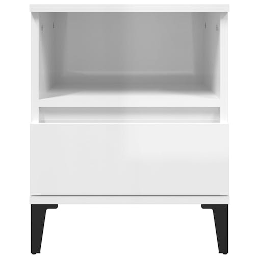 NNEVL Bedside Cabinets 2 pcs High Gloss White 40x35x50 cm