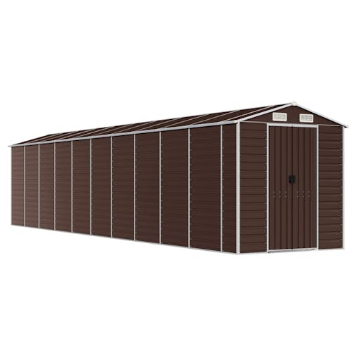 NNEVL Garden Shed Brown 191x895x198 cm Galvanised Steel