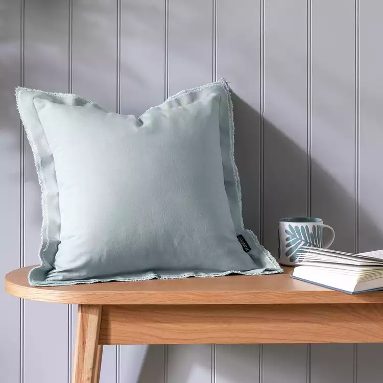 Habitat Triple Ruffle Cushion - Seafoam - 43x43cm