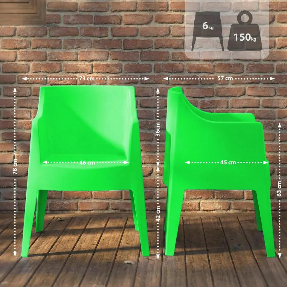 CLP Set van 4 Tuinstoel Bartal Kunststof - groen