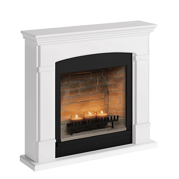 Cheminée électrique à bougies parfumées - HELMI Zenflame - Effets flammes et crépitement - Blanc