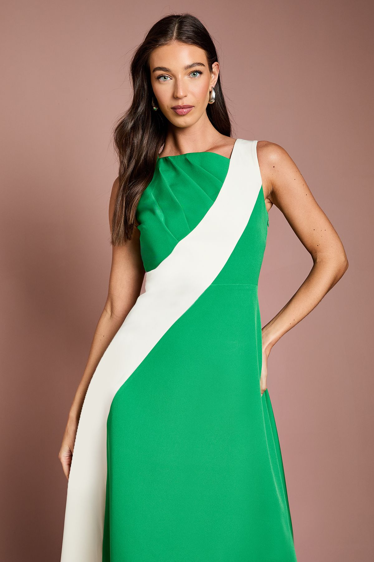 Coast Asymmetric Colour Block Midi Dress