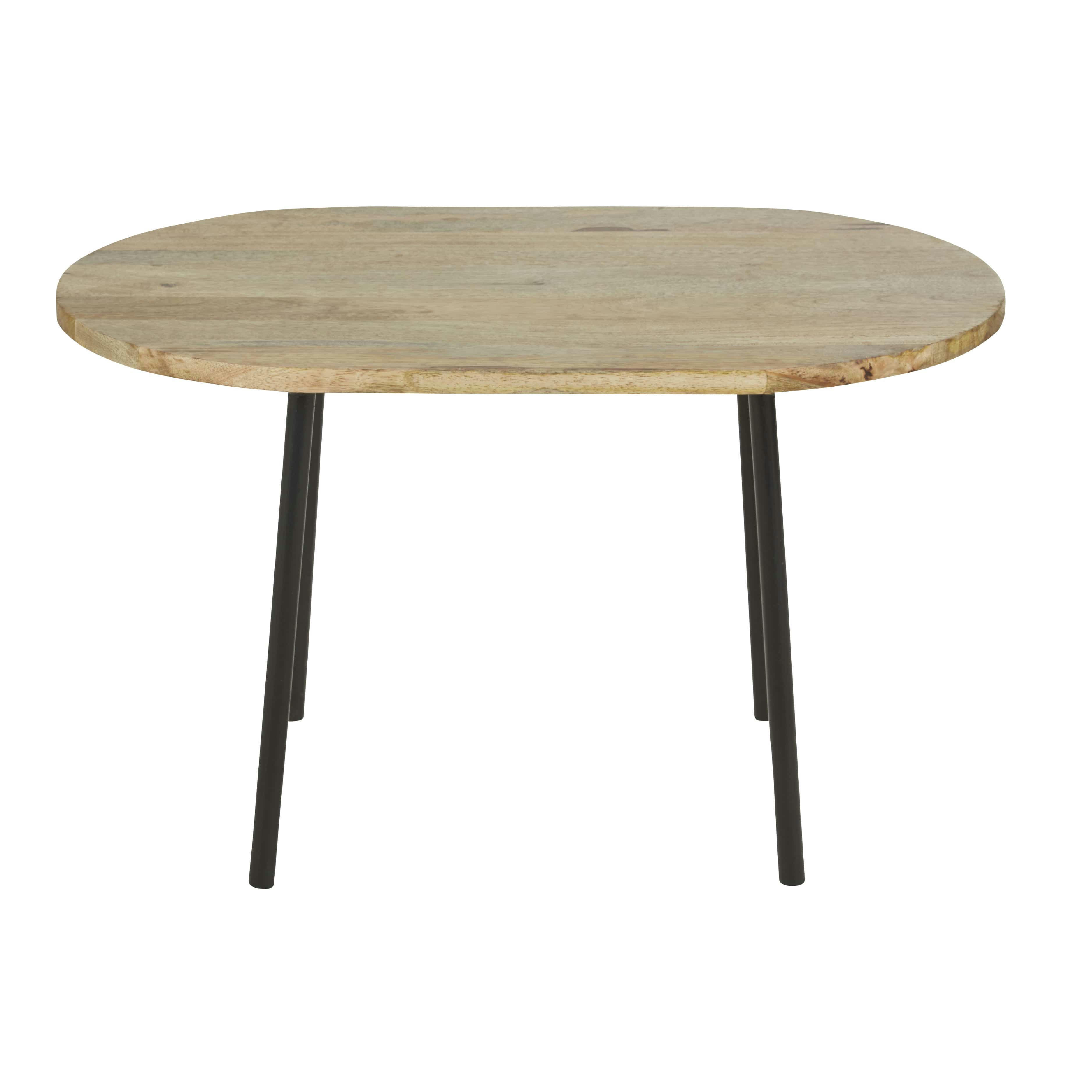 - Bout de canapé en bois de manguier et métal noir