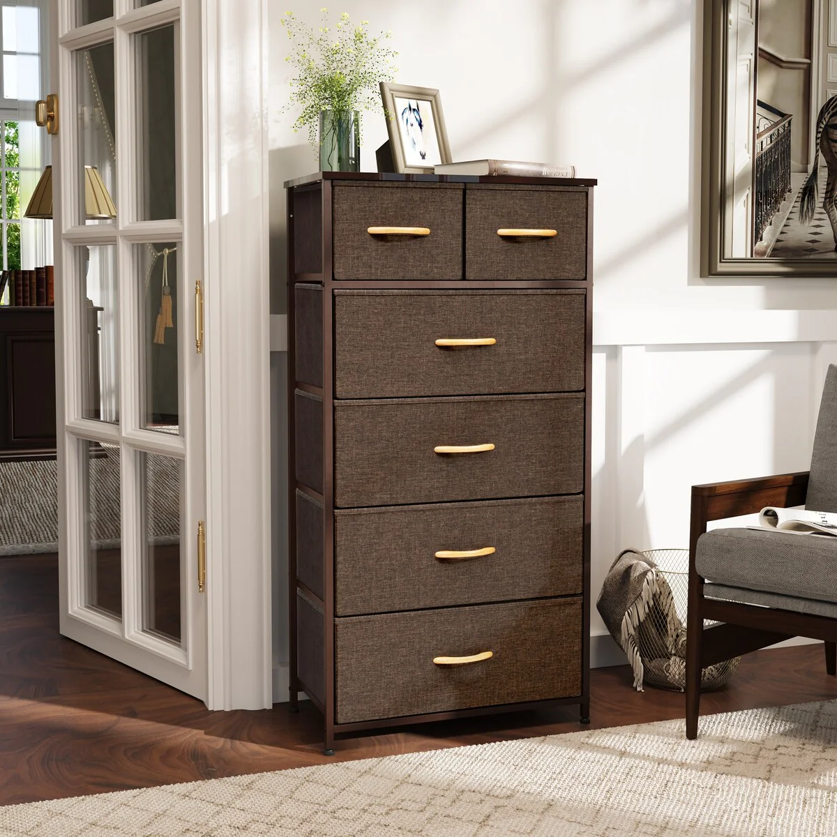 VredHom 6 Drawers Vertical Dresser Storage Tower