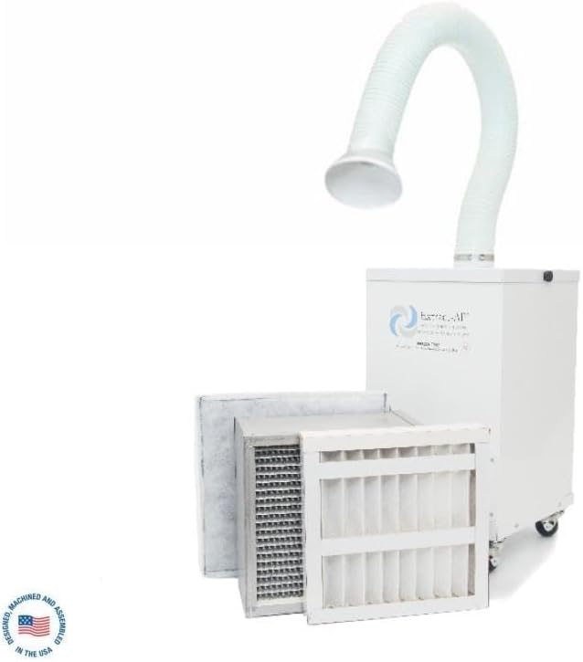 Extract-All Portable Air Cleaner Fume Extractor and Source Capture for Airborne Contaminants Removes Dust Smoke Fume with HEPA Filter