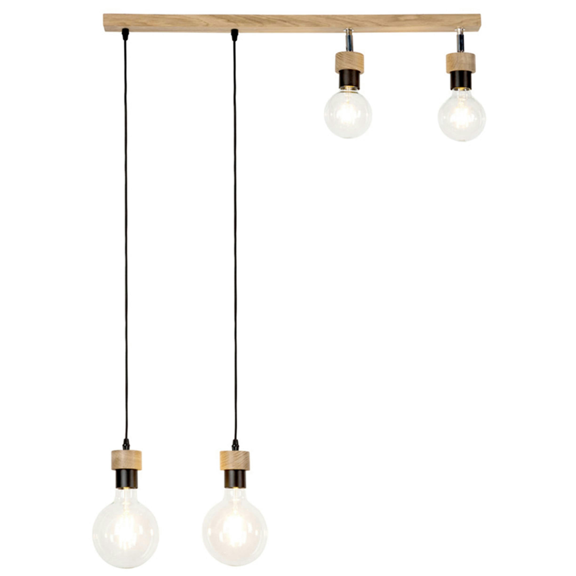 CLARTE - Suspension en bois 4 ampoules