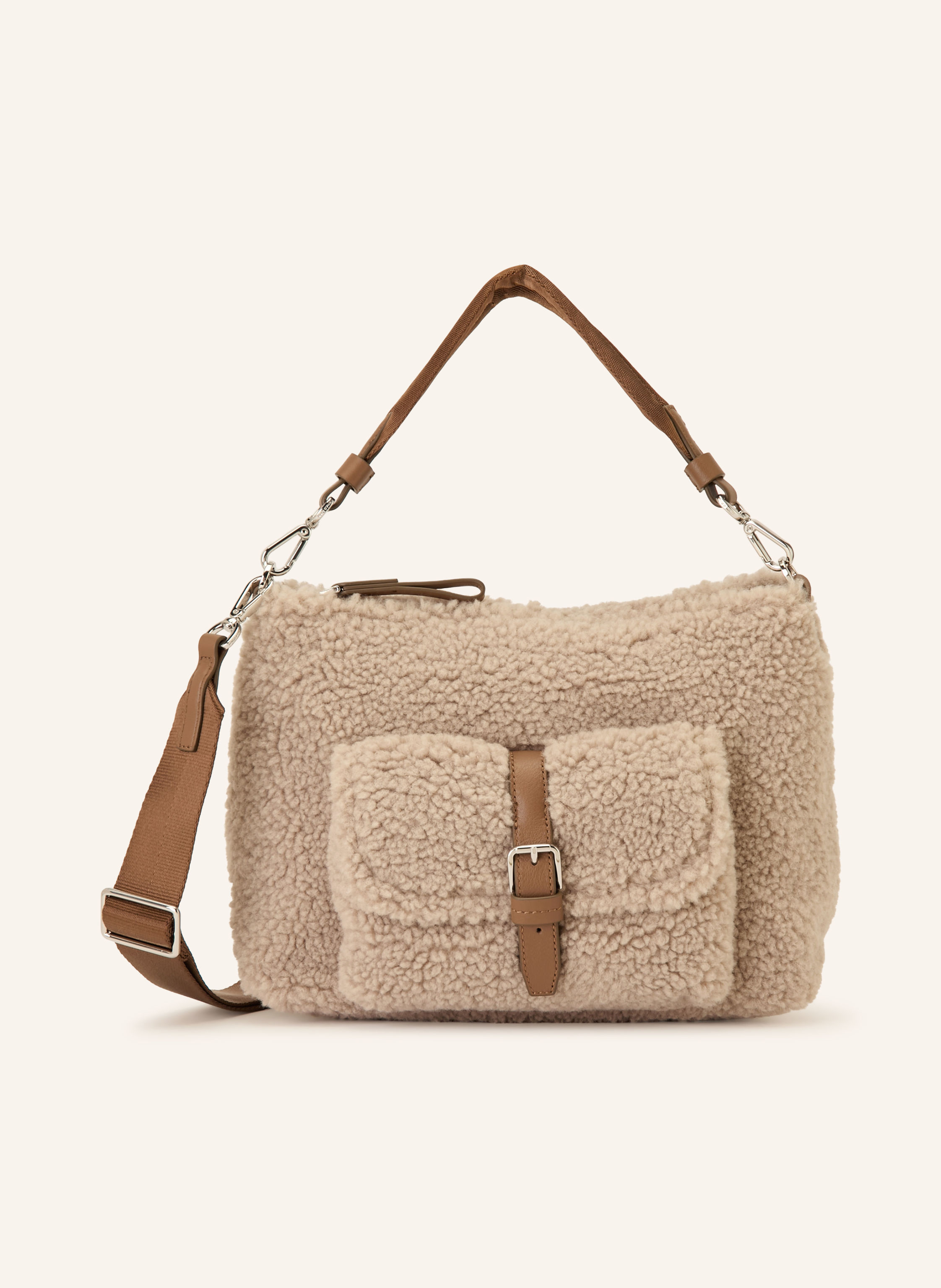 Marc O'Polo Schultertasche aus Teddyfell