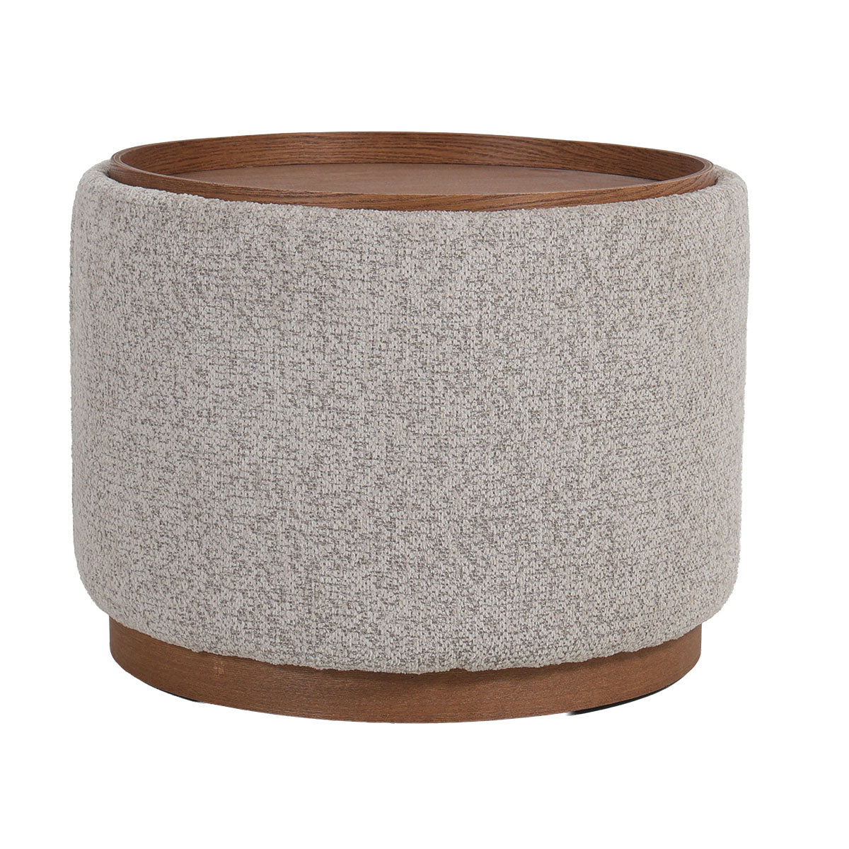 DÉJA Living Salontafel Marcia - Rond Taupe/Walnoot - Incl. Opbergruimte - Ø55cm