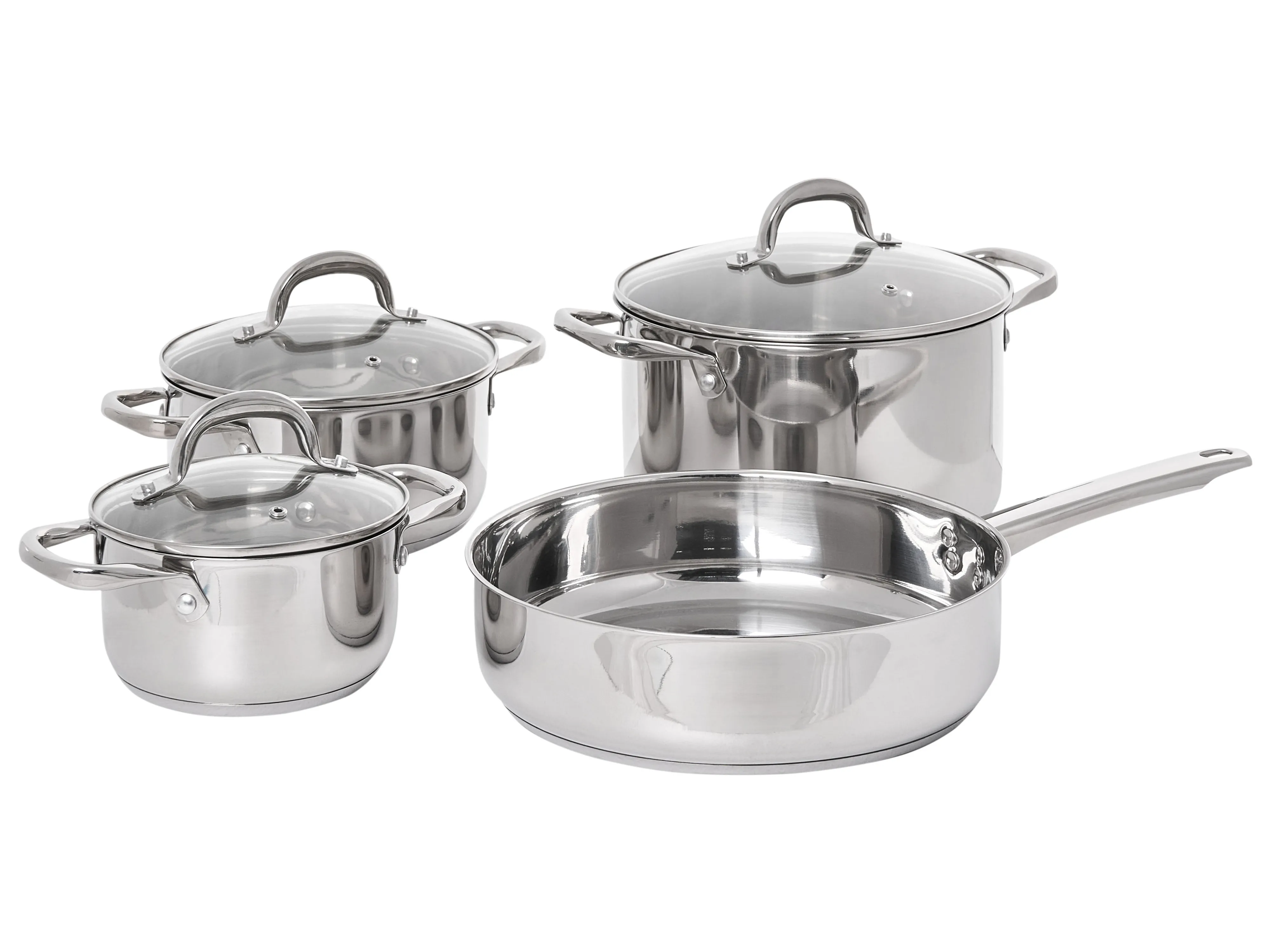 10 Piece Cookware Set PRIMECOOK Stainless Steel Silver