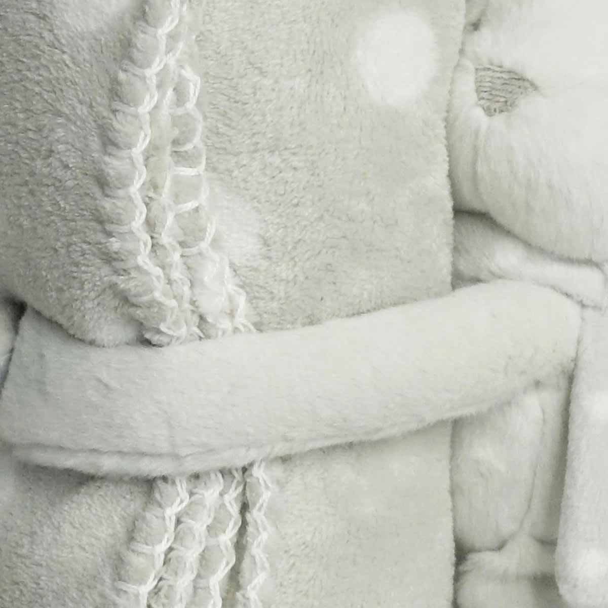 PELU PLAID - Peluche plaid lapin polyester gris clair 100x75 cm