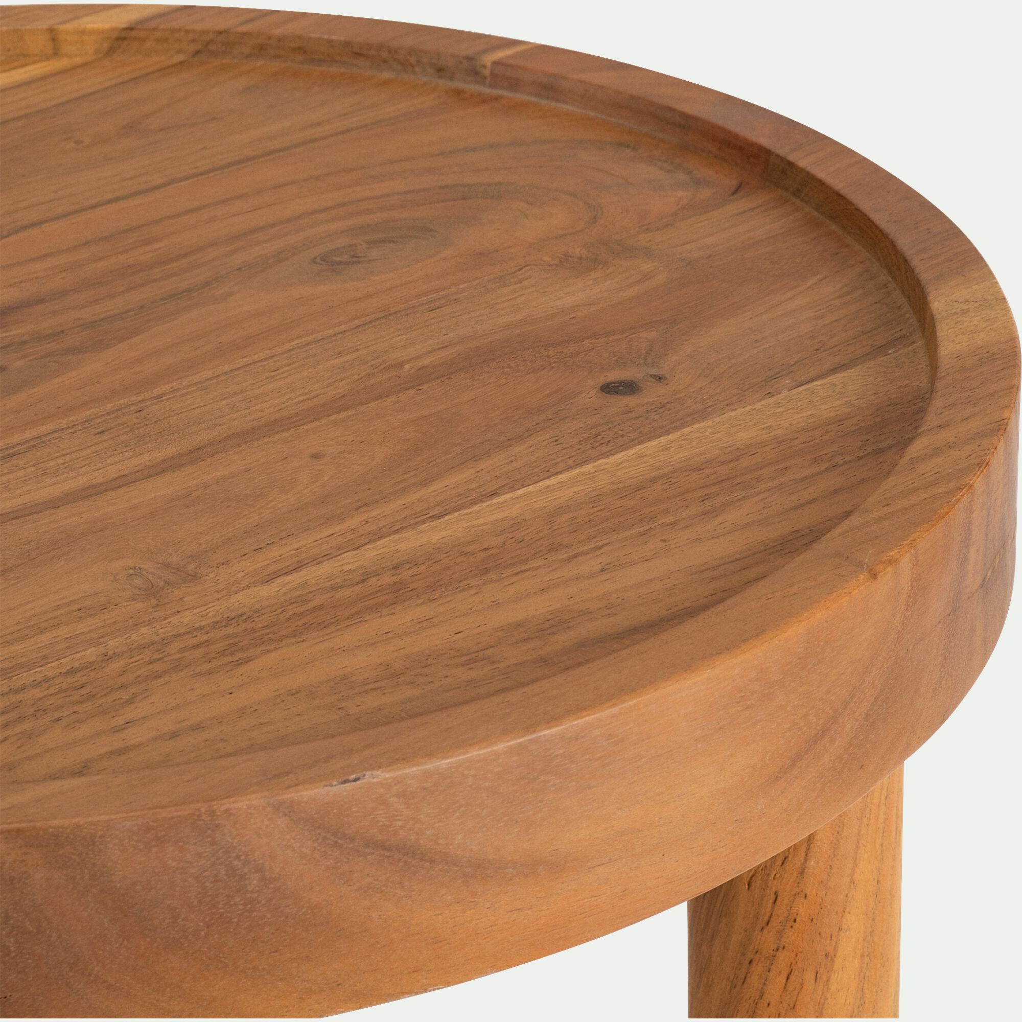 AVEIRO GM - Bout de canapé en acacia D45xH47cm - naturel